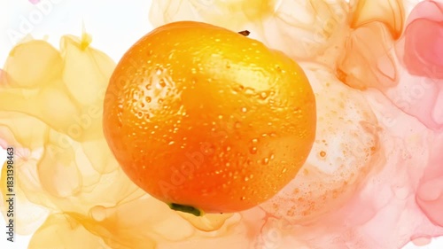 Wallpaper Mural orange on watercolor background Torontodigital.ca