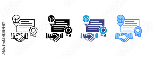 Agreement icon set multiple style collection