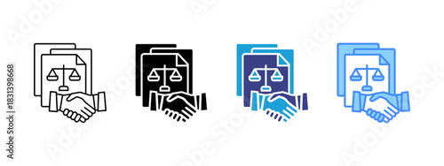 Agreement icon set multiple style collection