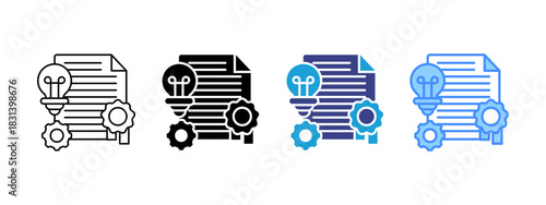 Invention  icon set multiple style collection