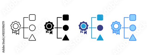 Classification  icon set multiple style collection