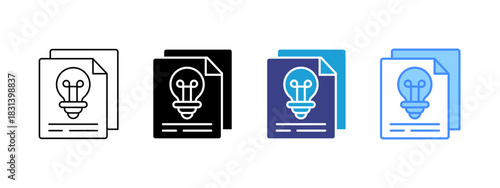 Patent icon set multiple style collection