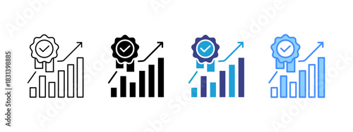 Growth  icon set multiple style collection