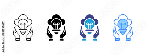 Digital  icon set multiple style collection