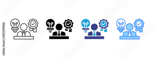 Owner icon set multiple style collection