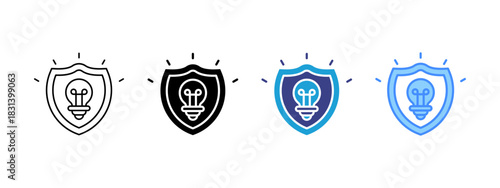 Intellectual Property icon set multiple style collection