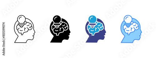 Intelligence icon set multiple style collection