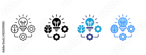 Idea icon set multiple style collection