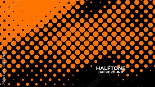 Abstract halftone yellow dotted black background. texture overlay grunge distress linear. Vector halftone dots. Halftone effect. banner, cover, poster, flyer, presentation, ads