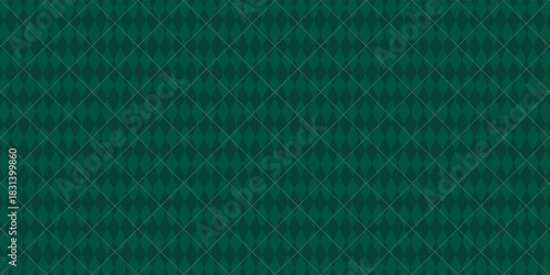 Dark Abstract Green Argyle Vector Pattern. Christmas Background. Golf Textile Print. Emerald Diamonds Modern Abstract