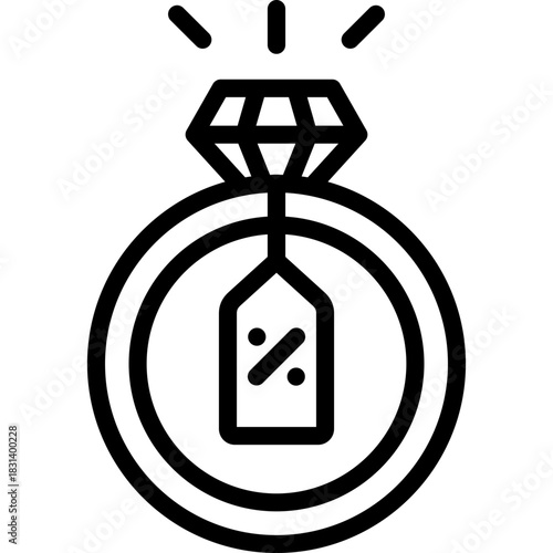 diamond icon illustration design with outline