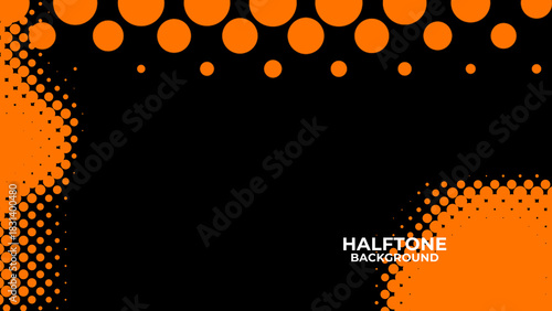 Abstract halftone yellow dotted black background. texture overlay grunge distress linear. Vector halftone dots. Halftone effect. banner, cover, poster, flyer, presentation, ads