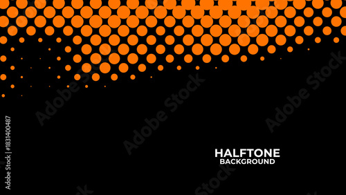 Abstract halftone yellow dotted black background. texture overlay grunge distress linear. Vector halftone dots. Halftone effect. banner, cover, poster, flyer, presentation, ads