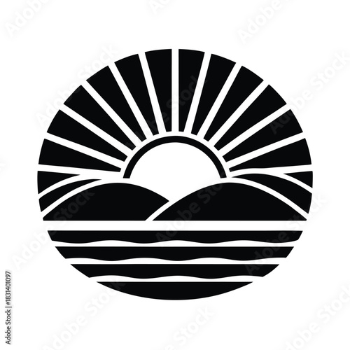 Sunrise View Vector Illustration
