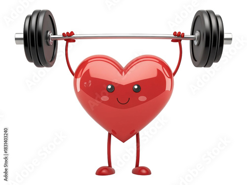 Animated Heart Lifting Dumbbell Weights Training Endurance Health And Cardio Symbolic Strength Sport