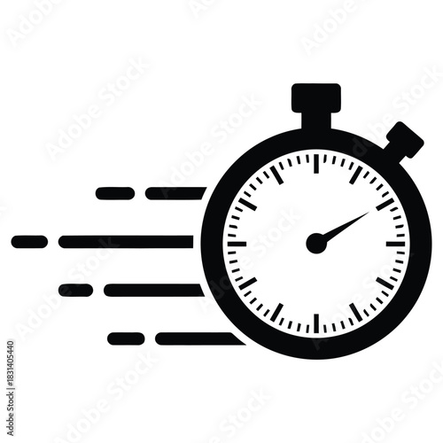 Fast Delivery Icon. Speed Timer Illustration. Stopwatch for Express Service.