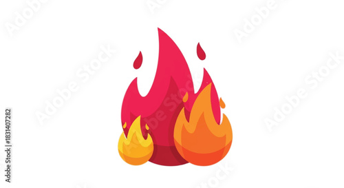 Stylized Flames and Fire Elements for Graphic Design.