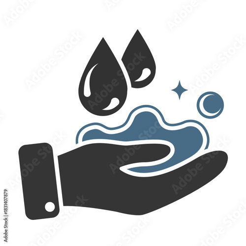 Handwashing Vector with Soap and Water for Hygiene and Sanitation