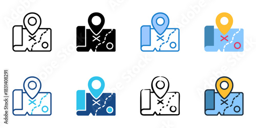 Exploring icon set multiple style vector collection. Editable Stroke 
