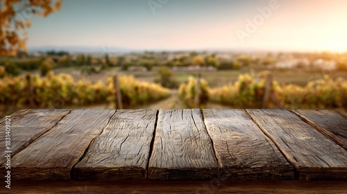 Fototapeta Naklejka Na Ścianę i Meble -  wooden table in autumn park