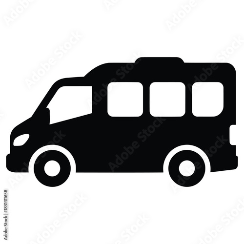 Van Icon Illustration Isolated on White Background: Transportation, Vehicle, and Car.