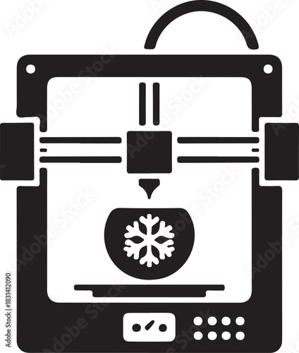 Innovative 3D printer creating a detailed object with precision and technology