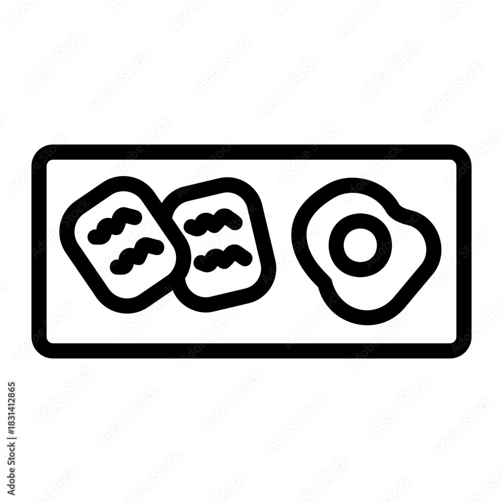 Naklejka premium potatoes breakfast Line Icon