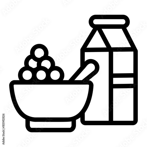 cereal milk Line Icon