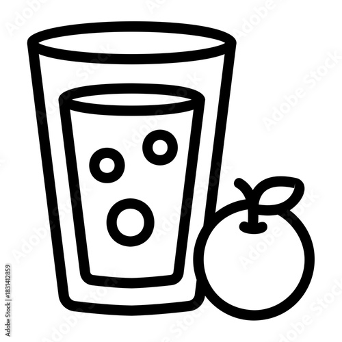 orange juice Line Icon