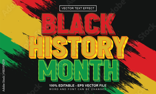 black history month vector text 3d effect