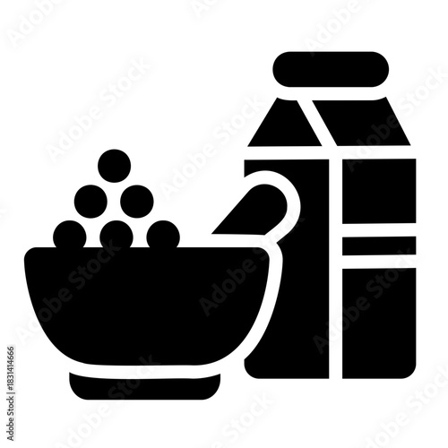 cereal milk Solid icon