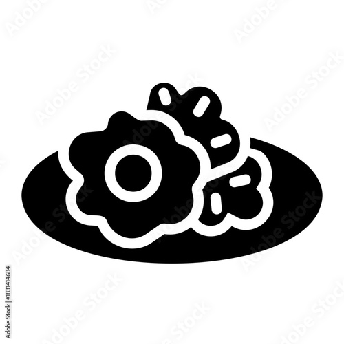 fried egg Solid icon