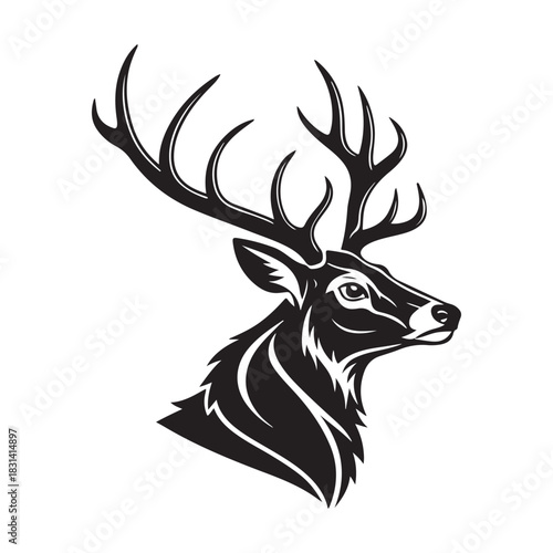 Stag head profile vector illustration Vector