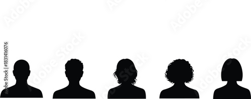 Diverse People Avatar Silhouettes - Male and Female Profile Icons