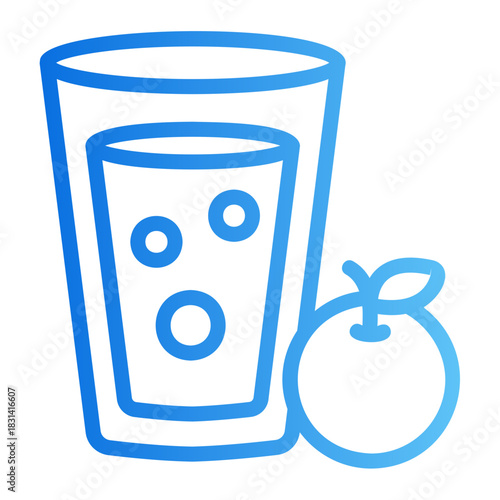orange juice Line Gradient Icon