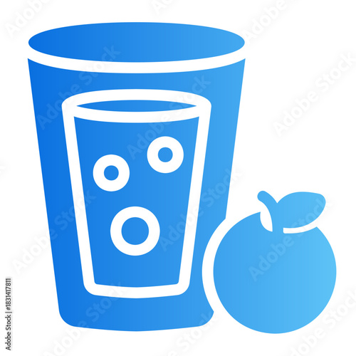 orange juice Line Gradient Icon