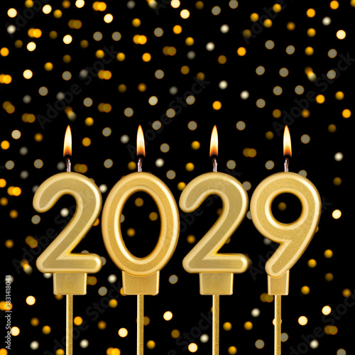 Candles number 2029 for happy new year - New Year's Eve Celebration