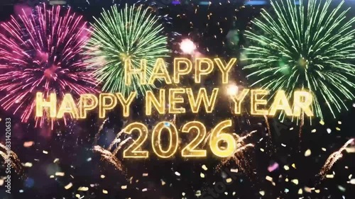 Festive Fireworks Welcoming 2026