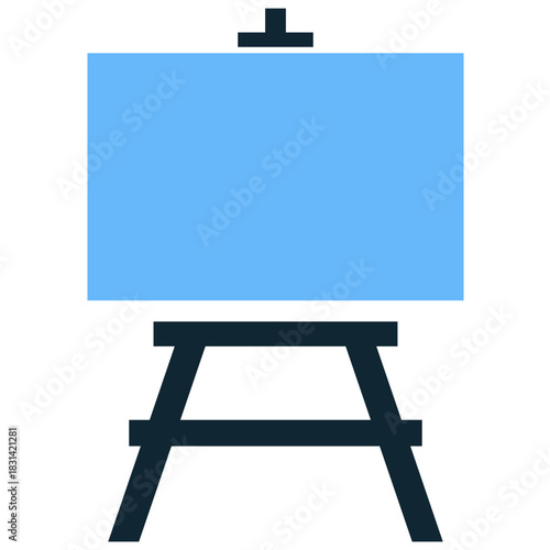 Easel Icon Vector Ideal for art studio, painting, creativity, and gallery graphics. Symbolizes artistic work, canvas support, creation, and visual art.