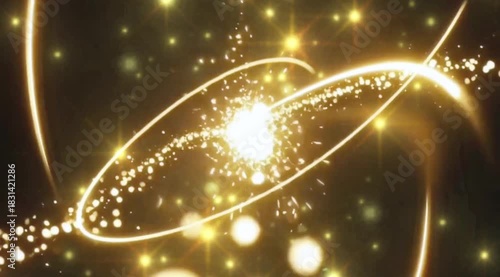 Wallpaper Mural Golden Light Particles Burst Abstract Background Torontodigital.ca