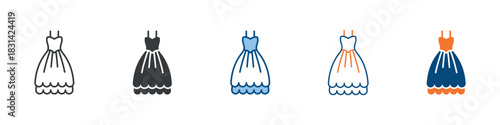 Bride Dress Icon Set Multiple Style Collection 