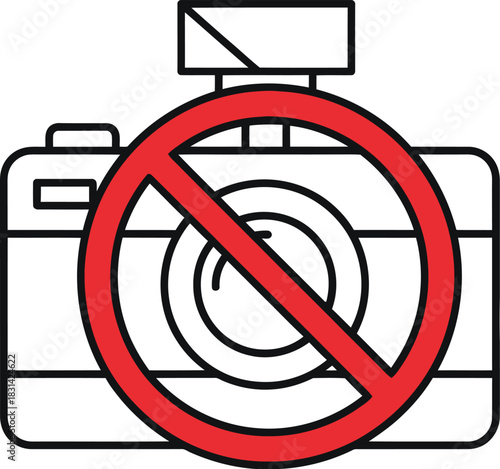 No photography allowed a simple camera symbol with a prohibition sign