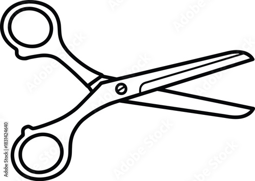 Simple outline of a pair of scissors a common cutting tool