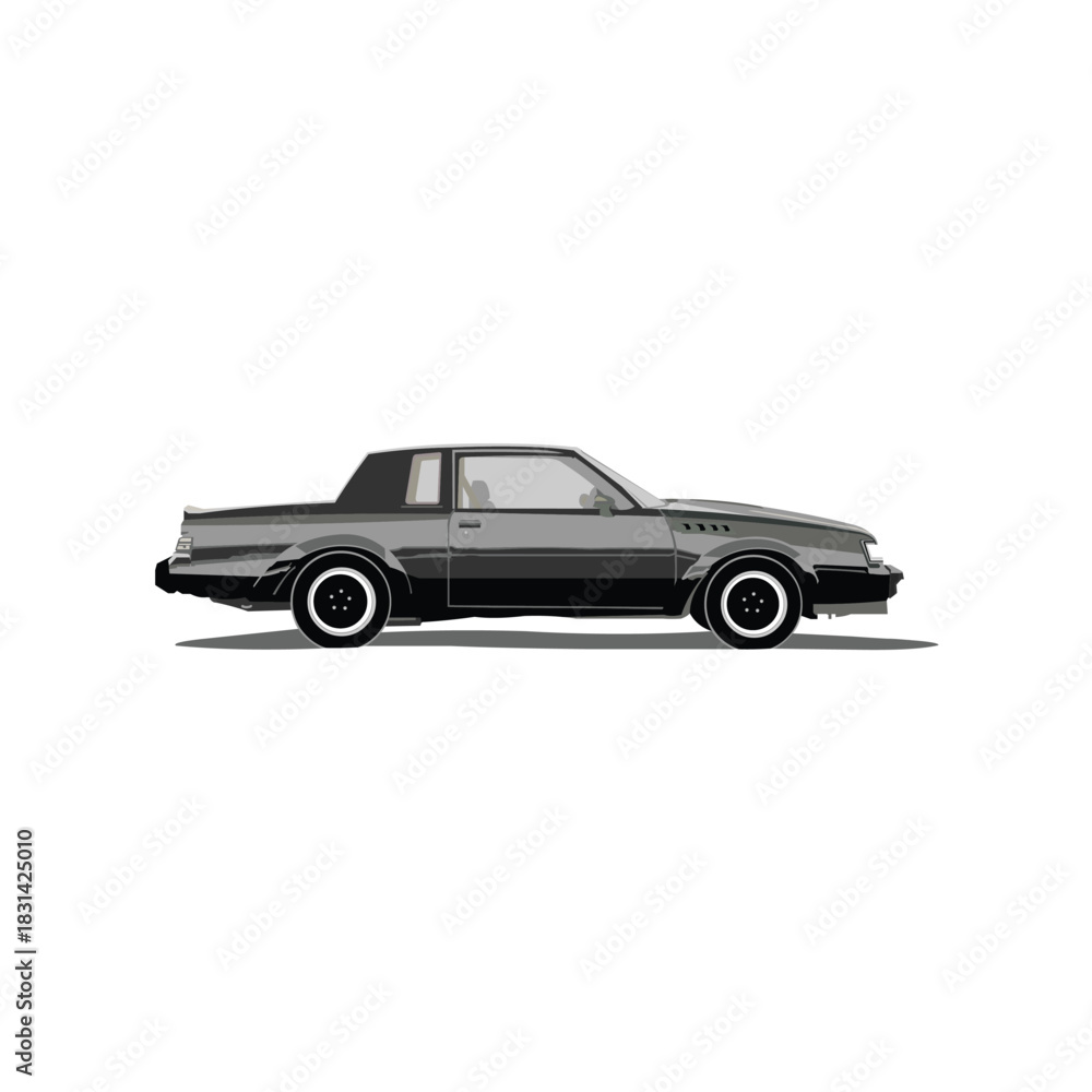 Naklejka premium Classic Muscle Car from Side View.eps