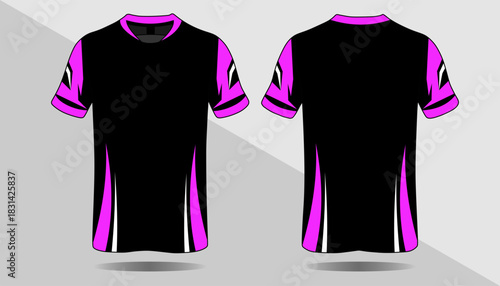 Stylish Black T-Shirt with Pink Accents for Active Lifestyle and Fashion Enthusiasts
