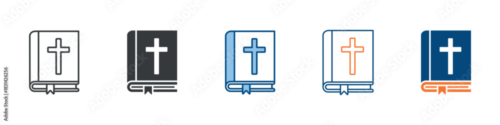 Obraz premium Bible Icon Set Multiple Style Collection 