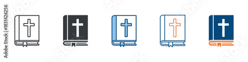 Bible Icon Set Multiple Style Collection 