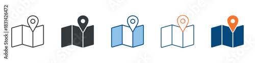 Location Icon Set Multiple Style Collection 