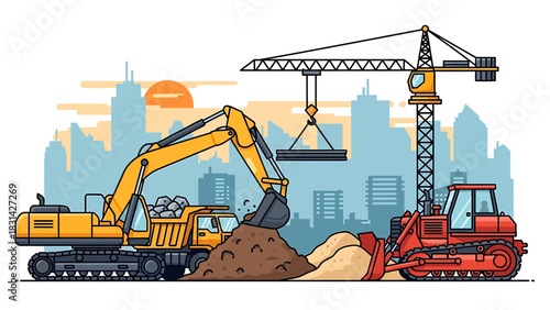 An adorable playful golden retriever puppy sits on a lush green lawn surrounded by vibrant dandelions at sunrise