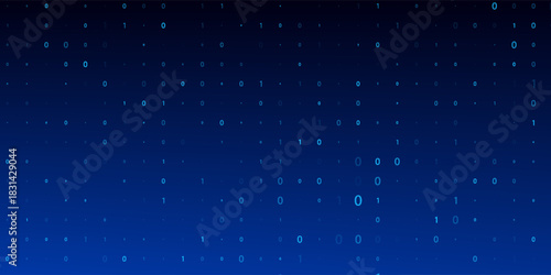 Blue Binary Data Software Programming Code Background. Random Parts of Program Code. Digital Data Technology Concept. 1 0 Machine Code.